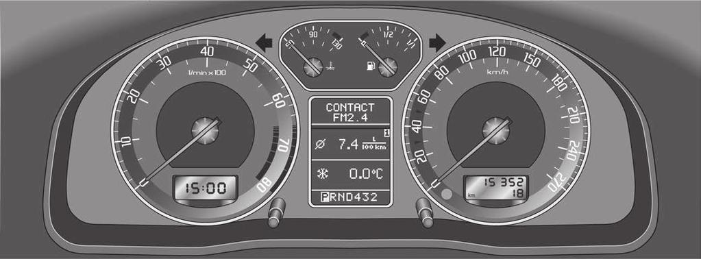 Instrument och kontrollampor 11 Instrument och kontrollampor Översikt kombiinstrument Fig. 2 Kombiinstrument A1 A2 A3 Varvräknare................................................ Kylvätsketemperaturmätare.