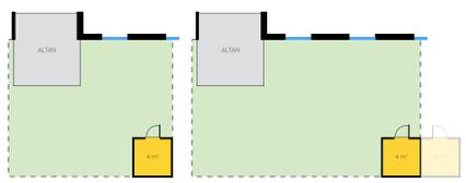 Mått: Bredd 2000 mm Längd 2000 mm Höjd 2200 mm