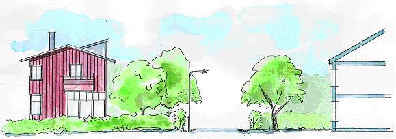 (Brunnberg & Forshed Arkitektkontor AB) På berget i förlängningen av Ella Gybergs väg.
