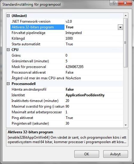 .NET Framework skall sättas på v.