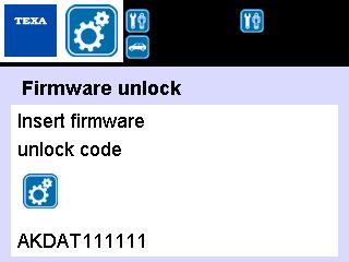 8.3 Firmware Upplåsning Denna funktion tillåter dig att låsa upp firmwaren. I utrustningen ingår ett demo läge. Utrustningen kan användas i Demo läge i maximalt cykel av 15 power on-power off.