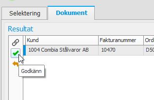 Skriv ut faktura Det är via denna rutin som exporten sker. Filen kommer att skapas efter att utskrifter är klara och du avslutar med att godkänna utskrifterna.