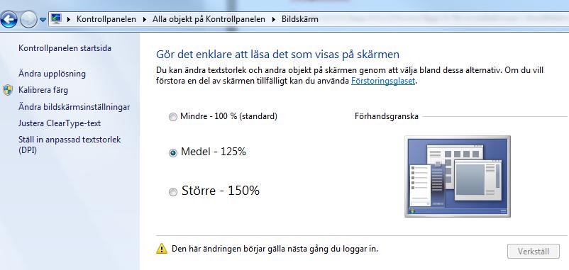 När formuläret öppnas så är det i listläge och du kan ändra läge genom radioknapparna längst upp till vänster. Är lista valt så ser det ut ungefär likadant som tidigare.