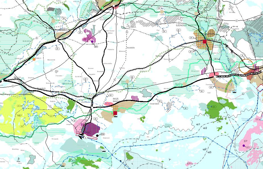 FCG Suunnittelu ja tekniikka Oy Prgram för deltagande ch bedömning 5 ( 14 ) 5.2 Planläggning 5.2.1 Landskapsplan Landskapsplan för Nyland På mrådet gäller landskapsplanen för Nyland.