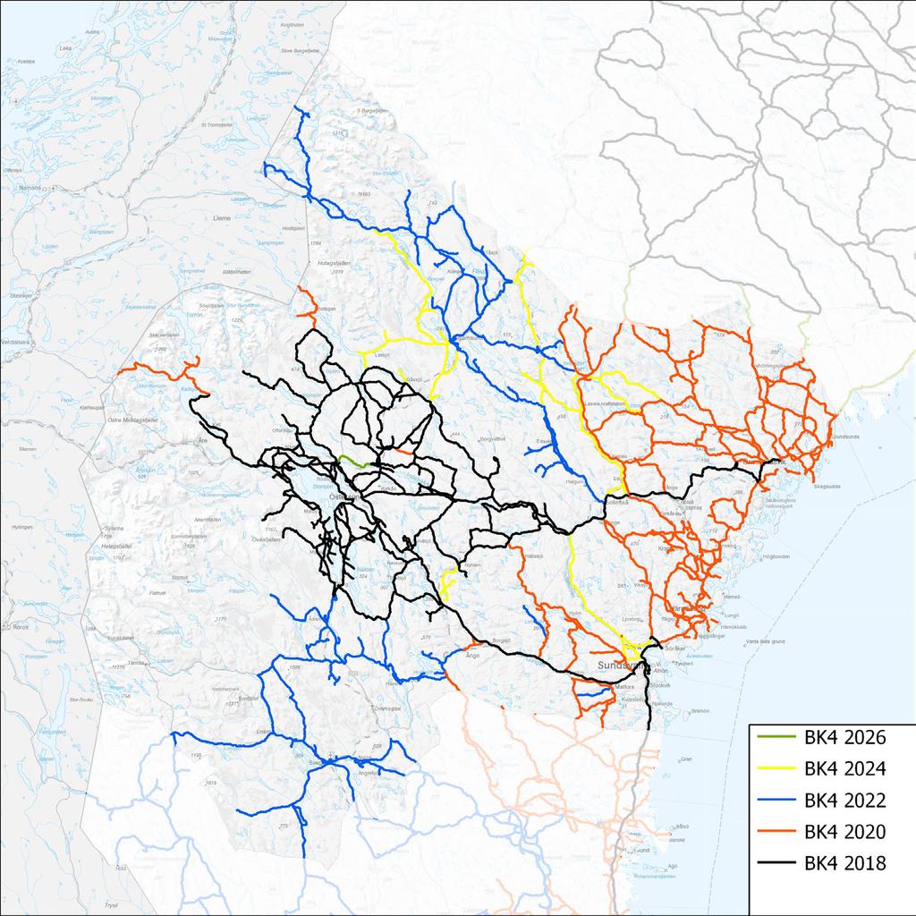 ANALYS AV BK4-UTBYGGNAD I JÄMTLAND OCH VÄSTERNORRLAND BAKGRUND Skogsbrukets önskan är att hela BK1-vägnätet uppgraderas till BK4, vilket Trafikverket har bedömt som omöjligt inom ramen för nuvarande