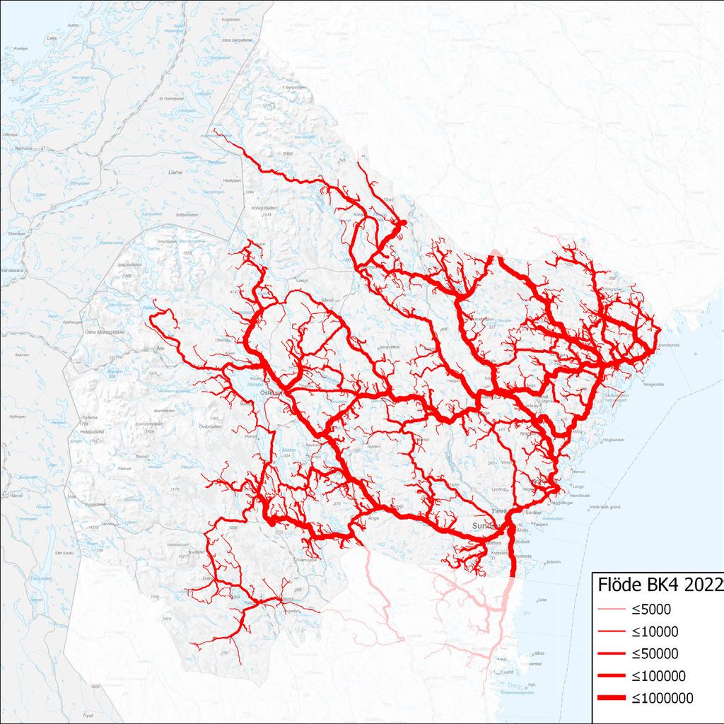 Analysen visar att det under 2022 är möjligt att transportera 4 914 tusen ton på BK4 (figur 6).