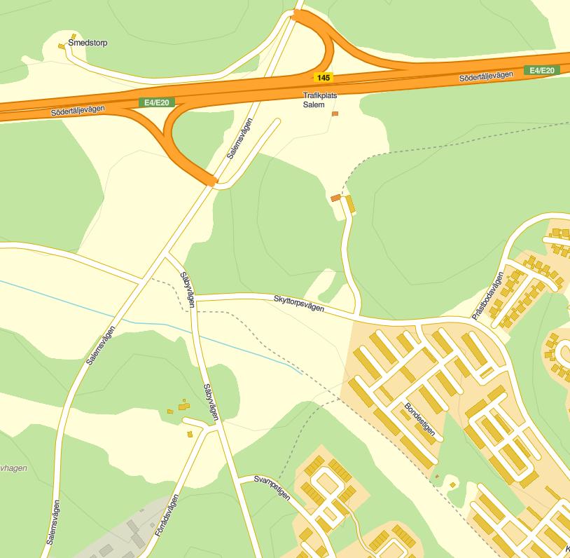 2017-03-15, rev 2017-03-27, sid 4 (9) 1 Bakgrund Invid Säbyvägen i Salems kommun planeras en nytt seniorboende som en Boviera, se figur 1 nedan.