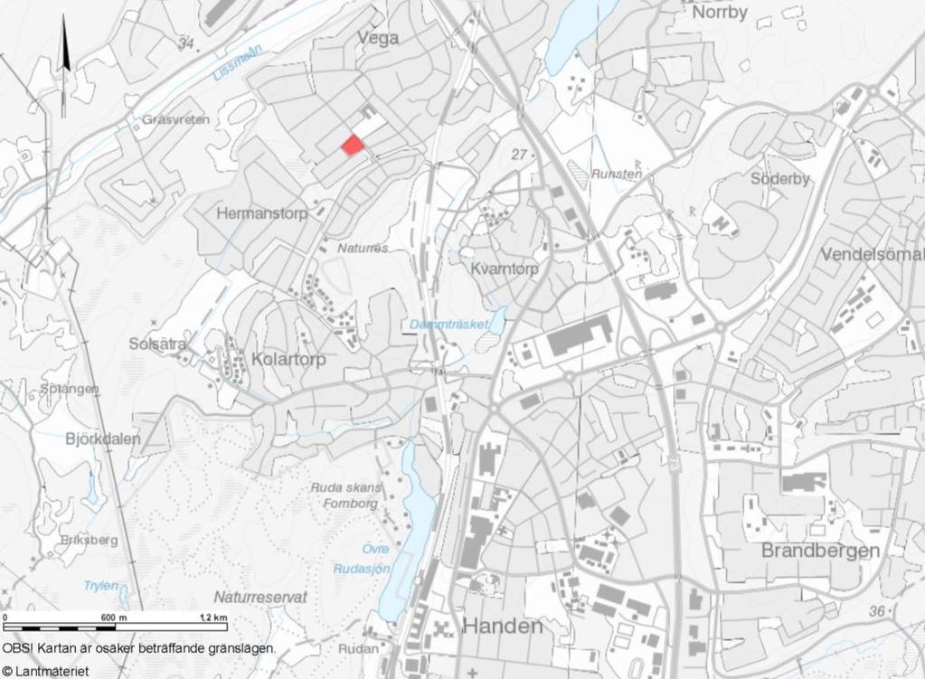 Läge och areal Planområdet utgör en area om cirka 6300 kvadratmeter och är beläget i Vega,