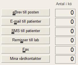 De patienter som doserats under dagen och som har distribuering av breven via vårdkontakter visas på en lista när knappen trycks.