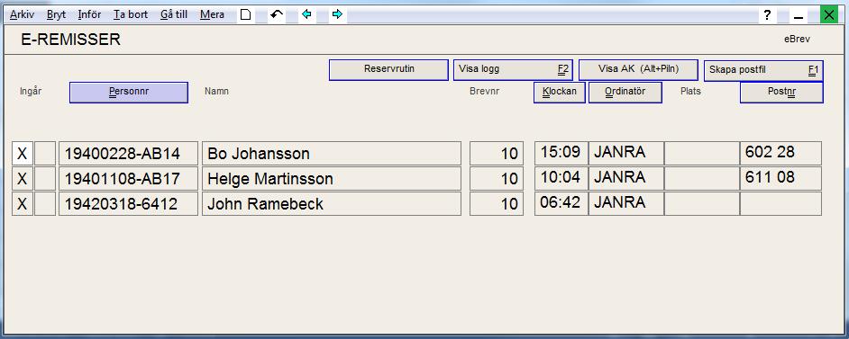 EBREV TILL POSTEN (KOPPLING MÅSTE FINNAS FÖR MOTTAGNINGEN) Här visas antalet brev som hamnat i köfilen för att skickas till posten, när ebrev är enhetens standardval.