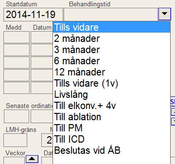 ska du bara skriva in värden manuellt om diagnosen saknas i listan, tex för att den är ovanlig. Administratören kan lägga till nya värden via inställningar AK-parametrar.