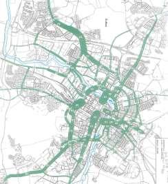 28 Utifrån cykelvägnätet och kartan över cykelflöden kan det konstateras att majoriteten av de