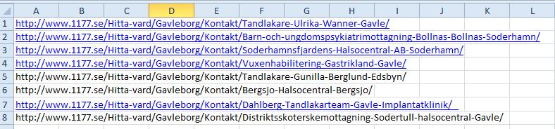 Information som hämtas lokalt från Stockholms Elektroniska katalog (EK) och som har förändrats uppdateras på 1177.se klockan: 02.00,06.00, 10.00, 14.00, 18.00 samt 22.00 varje dag i veckan.