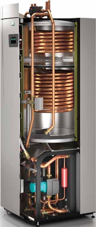 2. CTC EcoHeat 300 konstruktion Bilden nedan visar värmepumpens principiella uppbyggnad. Energin i berget eller marken tas upp av kylsystemet.
