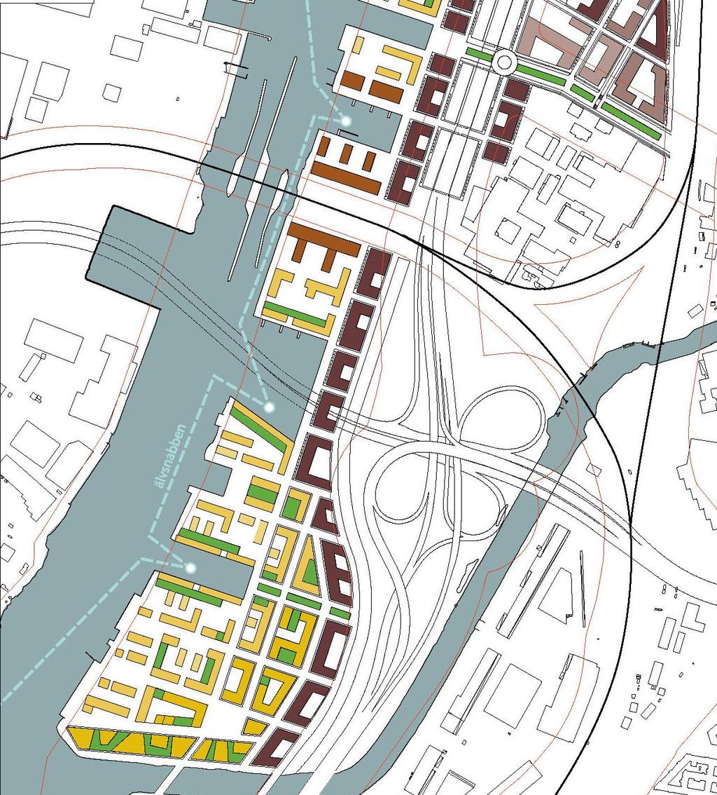 Stadsutveckling inom angränsande områden Inom omgivande områden, så som Gamlestaden, Marieholm och Ringön, planeras för en utveckling med blandad stadsbebyggelse, d.v.s. bostäder, kontor, handel, kultur, fritidsverksamheter, vård, utbildning etc.