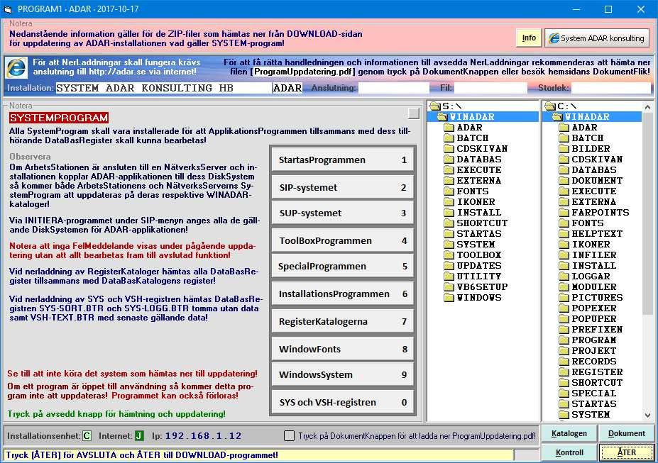 5. Uppdatering av SystemProgrammen!