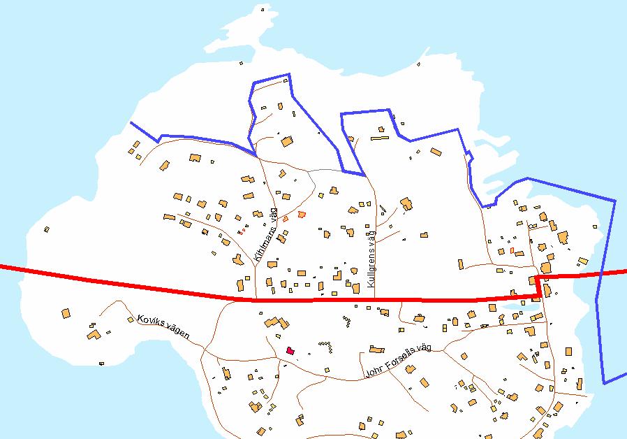 3. Område A - Norra Stenungsön Det geografiska området omfattar Norra Stenungsön och avgränsas av skyddslinjen i söder. Röd linje skyddslinje, Blå linje Yttre gränslinje. Se även bilaga 3.