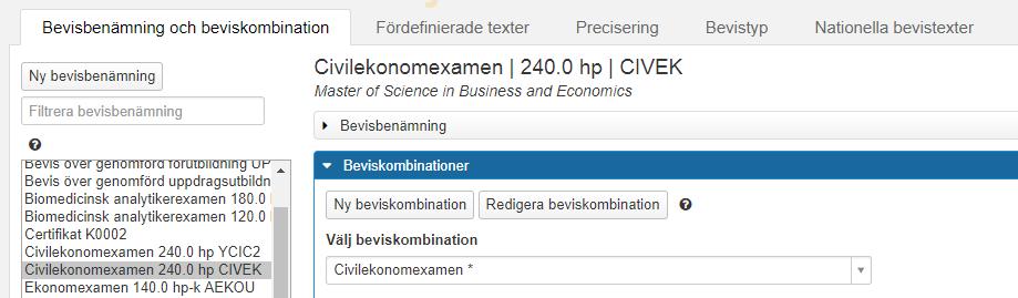 Navigering mellan flikar i Bevisinformation Tips!