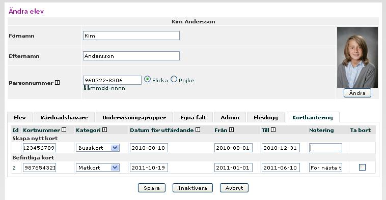 Klicka på fliken Krthantering. 4. Ställ markören i rutan Skapa nytt krtnummer ch skriv in krtnumret. 5.