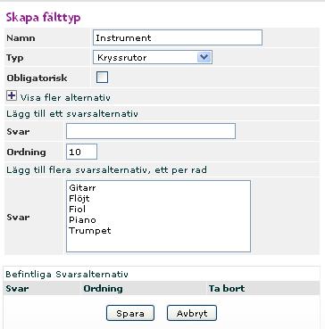 Fälttyper/Egna fält 1. Skapa en fälttyp 2. Lägg till fältet i persnal- eller elevregistret 3. Fyll i egna fält 4. Sökning med egna fält 5. Skriv ut listr med egna fält 1.