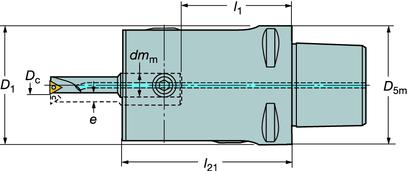 varvtal: 3 26 mm (0,118 1,024 tum) 60 mm (2,362 tum) IT6 0,002 mm (0,00008 tum) Invändig 20 000 varv/min Håldiameter Dimensioner, mm (tum) l 1 = programmeringslängd mm (tum) Dc min