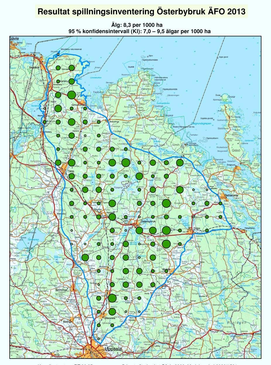 SPILLNINGSINVENTERING FÖRDELAR SPILLNINGSINVENTERING Kan göras varje år (oberoende av snö) Ger en fördelning av älg + rå i landskapet Enkel