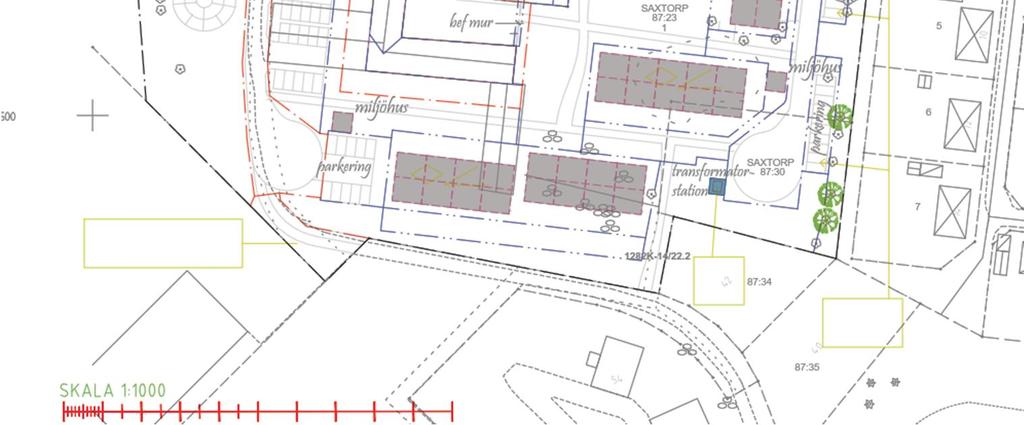 Bilden till höger visar del av parkområdet med angränsande villaområde norr om undersökningsområdet. 2.2 PLANERAD BOSTADSBYGGNATION Av figur 3 framgår lägen för planerade bostadshus.