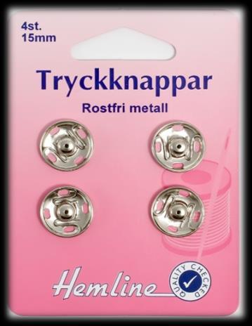 13 MM FÖRNICKLADE 5 H420.1500 TRYCKKNAPPAR 4 ST.