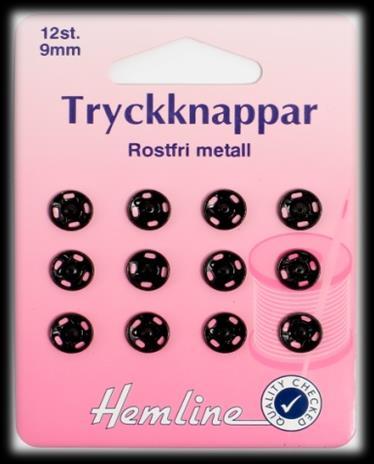 7000 TRYCKKNAPPAR 12 ST. 7 MM SVARTA 5 H421.