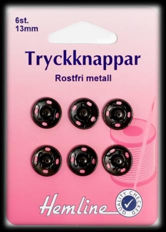 1100 TRYCKKNAPPAR 10 ST. 11 MM SVARTA 5 H421.