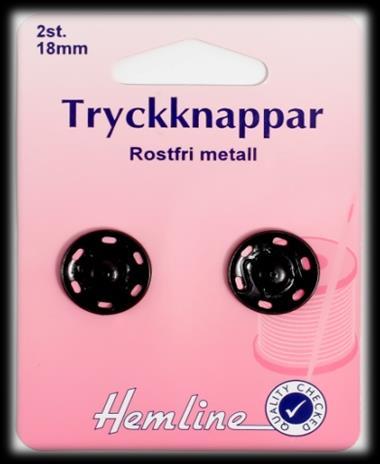 1500 TRYCKKNAPPAR 4 ST. 15 MM SVARTA 5 H421.