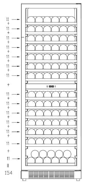 7. Lagringsdiagram (för 750 ml Bordeaux-flaskor)