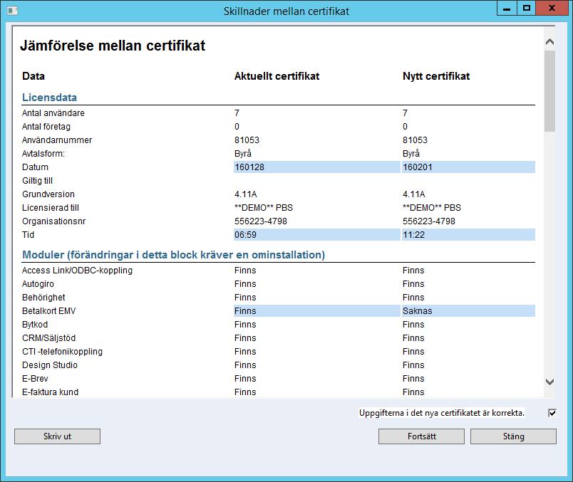 Om Pyramid Aktivera certifikat Installation Grund Klicka på Verkställ, i dialogen Nytt certifikat. Om installationen gått igenom visas meddelandet Nytt certifikat är aktiverat.