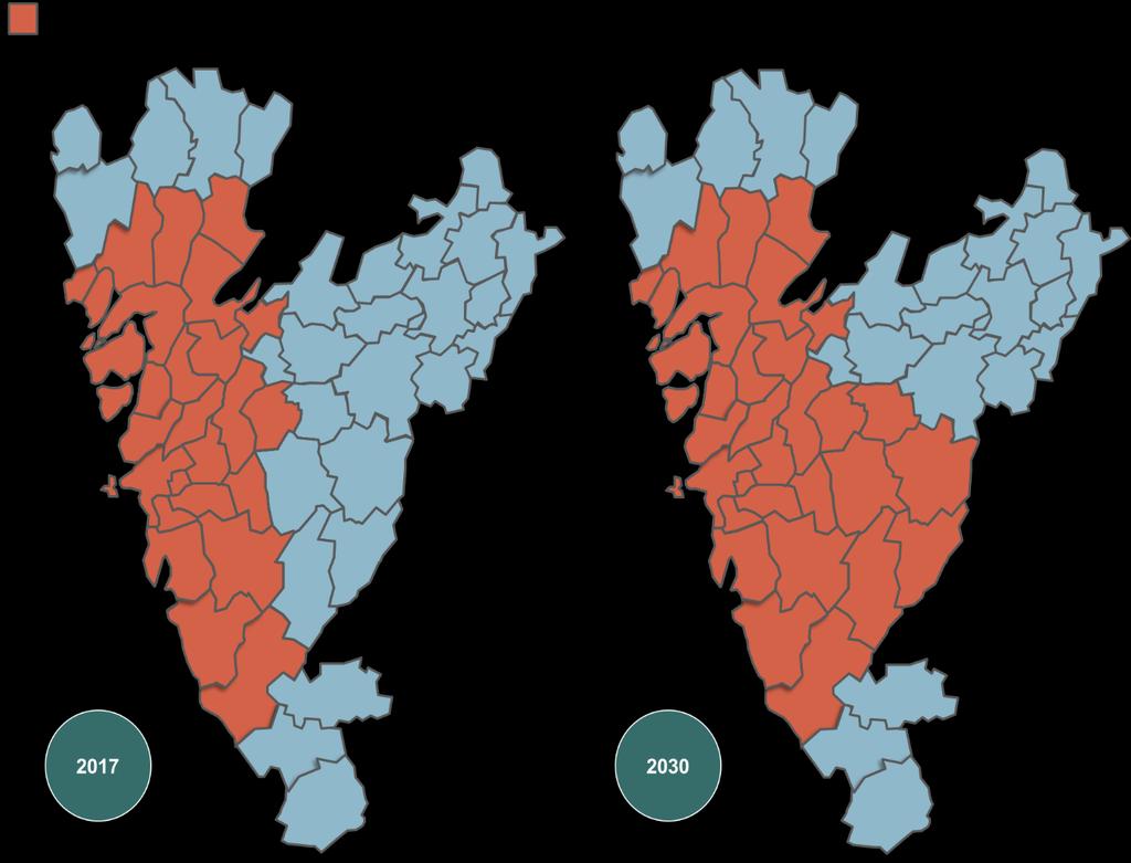 Göteborg behöver stärka arbetsmarknadsregionen och kärnan. Regionens tillväxt hämmas av en för liten arbetsmarknadsregion.