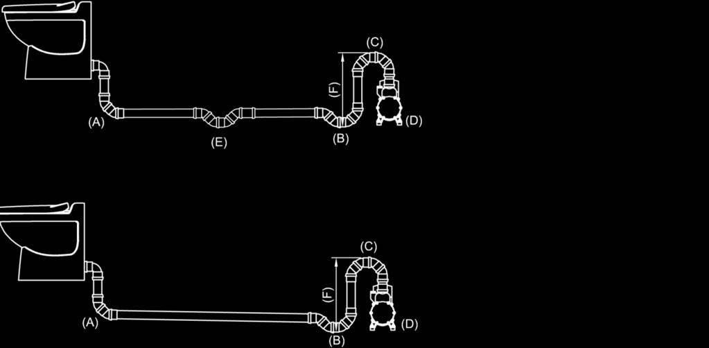 VOD, Vacuum Side, Single Toilet, Downward Piping Information Data Sheet No.