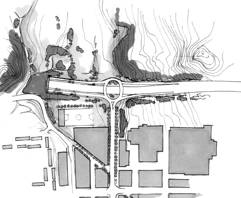 Vid en framtida utbyggnad av staden (här illustrerat enligt planerna för Järva