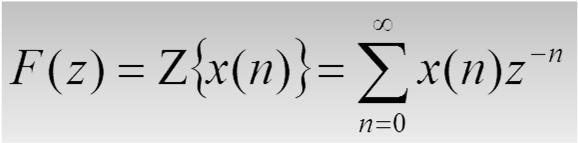 uttrycka insignaler och utsignaler, t.ex. X(z) resp.