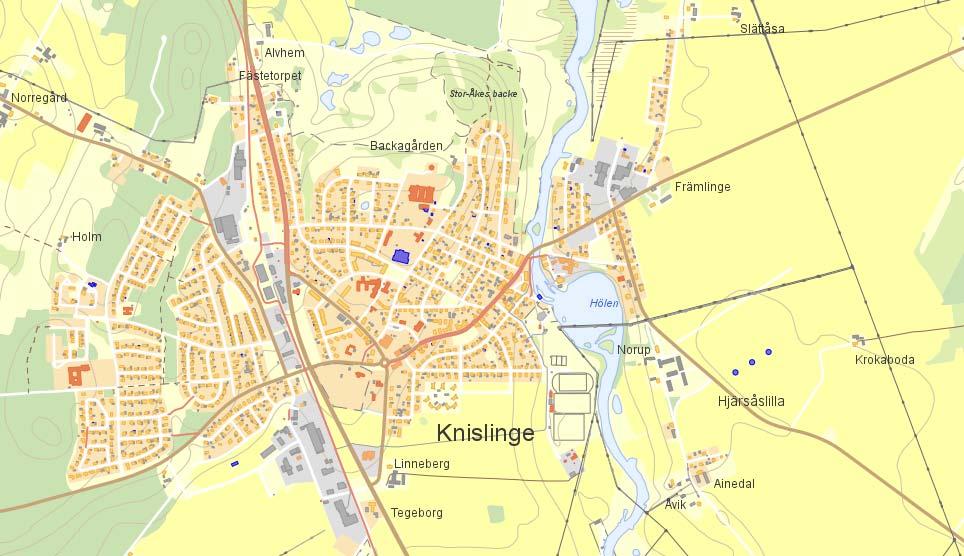 INLEDNING SYFTE OCH HUVUDDRAG Nytt attraktivt boende, med närhet till handel, service och kollektivtrafikförbindelser är en viktig del i utvecklingen av Knislinge.