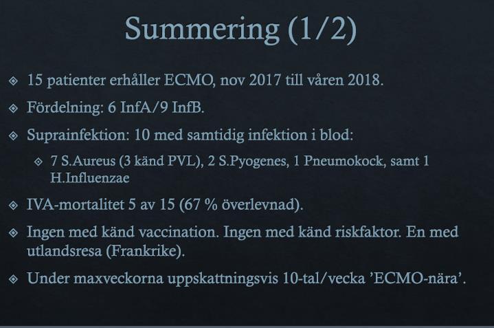 ECMO 2017/2018 -influensafall Mattias Lindfors,