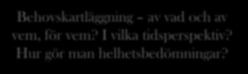 åtgärda det som behövs etc. Vilka former, forum och funktioner behövs?