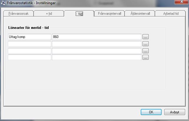 Under fliken tid anger du lönearter för tid som ska räknas