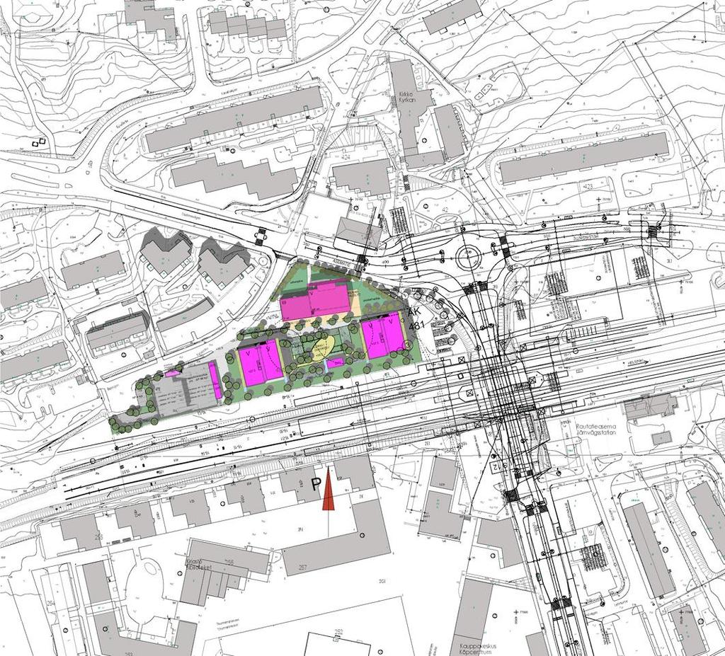 Kvarterets läge i stadsstrukturen ALLMÄNT Bakgrund Planeringsområdet omfattar tomterna 1, 2 och 3 i kvarter 481 norr om Grankulla centrum.