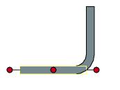 Inside radius alignment insidan av bocken är positionerad i höjd med kanten den är fäst mot.