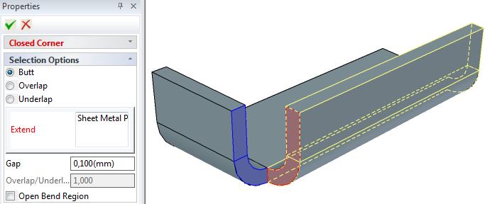 Att stänga hörn (Add Closed Corner) Det finns ett särskilt verktyg för att stänga hörn, Add Closed Corner, istället för att göra det manuellt med Reliefhandtagen