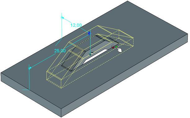 Dimensionerna för verktygen kontrolleras genom en egenskap som styrs av ett värde i en tabell. Tabellen nås via högerklick på formen och Tooling Properties.