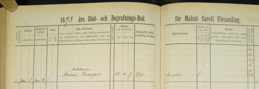 83, Kyrkotagen d. 27/9 1885 såsom smedges. Carl August Bengtssons hustru, lysn 27/9 1885, flyttat till St Petri 20 oktober, 1885, attest nr 817 Oä s. Carl Edvin f.