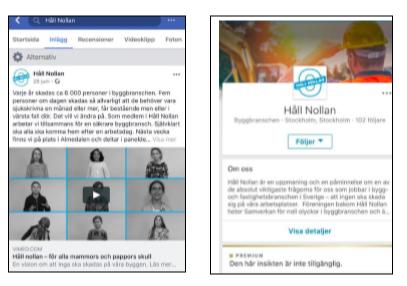 på sociala medier Håll