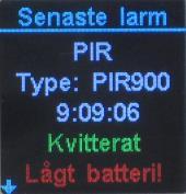 RX900A stängs av och kan endast sättas på genom att  Batterilarm från sändare När