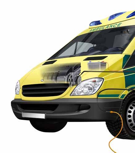 DEFA - system till ambulans Ambulans Förutom laddning och förvärmning av motor och kupé, finns