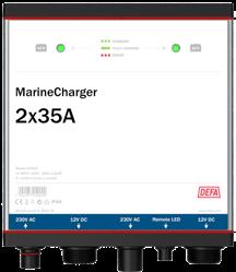 Produkter - Batteriladdare Marin MarineCharger 2x35A DEFA MarineCharger 2x35A är en kraftig och kompakt laddare som är enkel att montera - i både båtar och större fartyg.